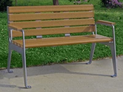 Plaza Bench With Back