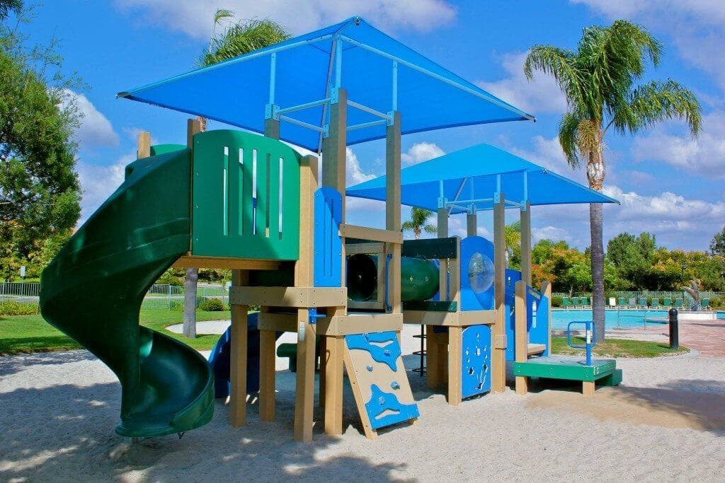 curve plastic and wood playground