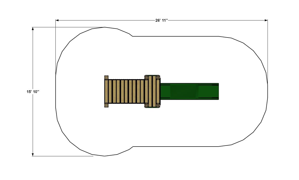 Freestanding 48in Straight Slide Plan View