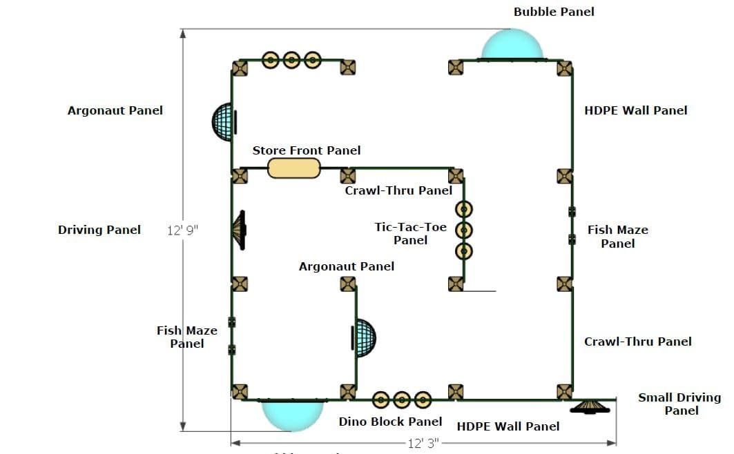 16-Station Learning Cluster Maze Plan View