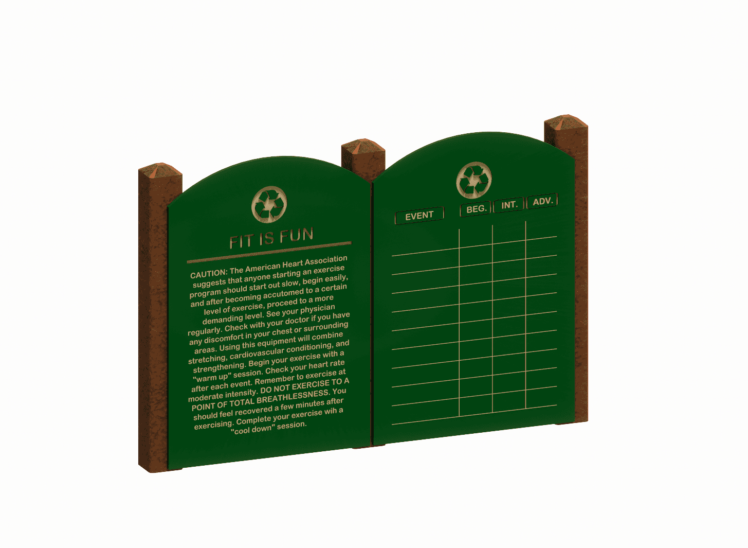 10 Station Fitness Course Instruction Signs
