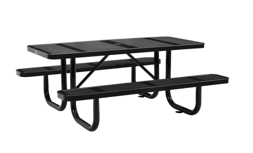 Punched Metal Rectangular Picnic Table
