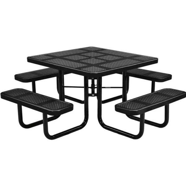 46″ Punched Metal Square Picnic Table