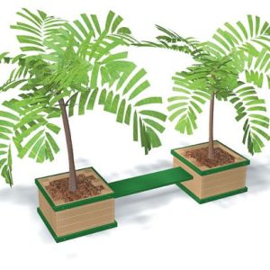 Recycled Plastic 3'×3' Planters with Bench