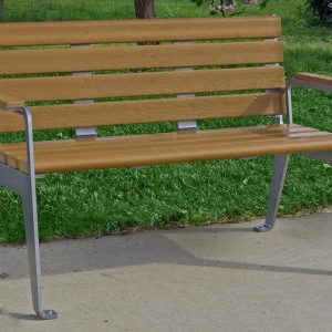 Plaza Bench With Back