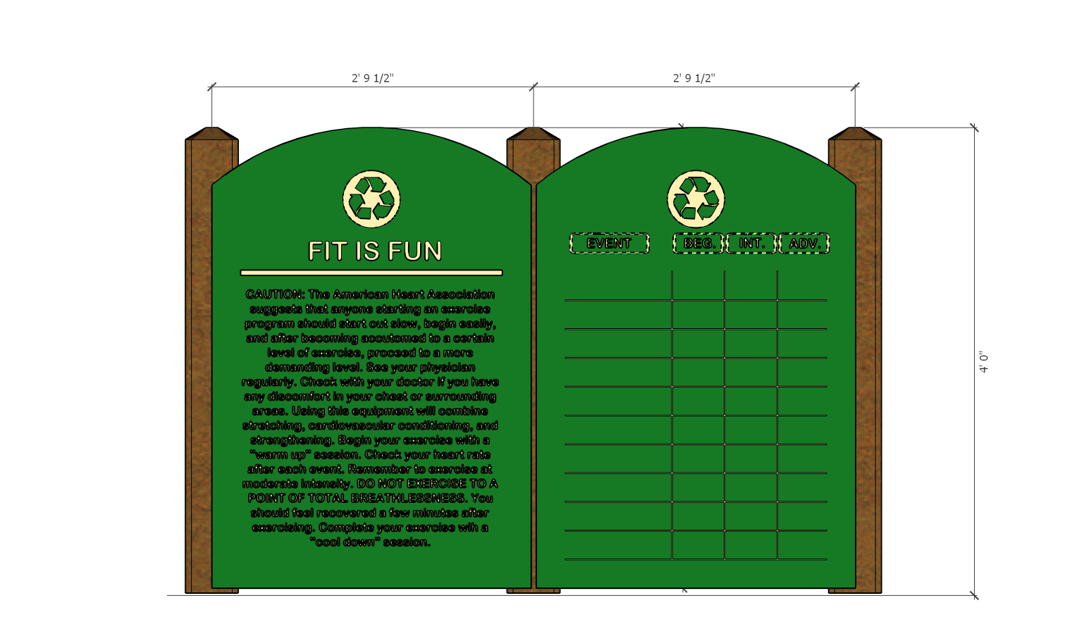 10 Station Fitness Course Instruction Signs - Image 2
