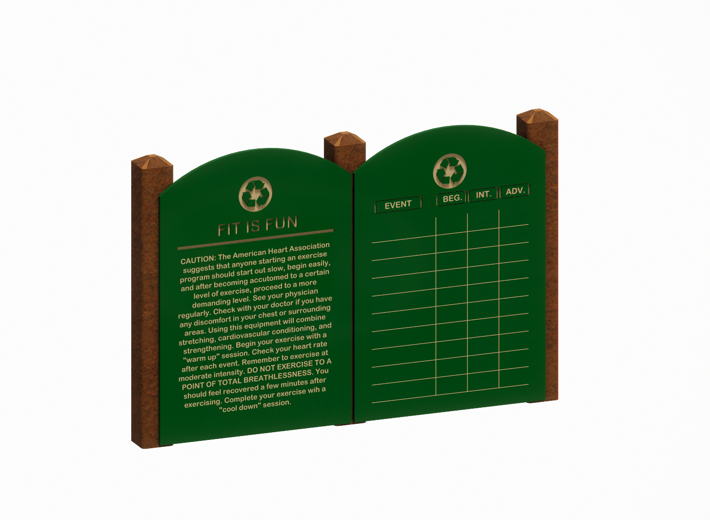 10 Station Fitness Course Instruction Signs