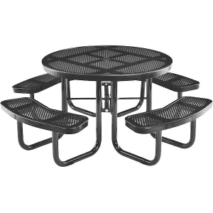 46" Punched Metal Round Picnic Table