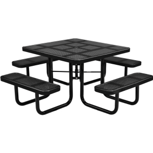 46" Punched Metal Square Picnic Table